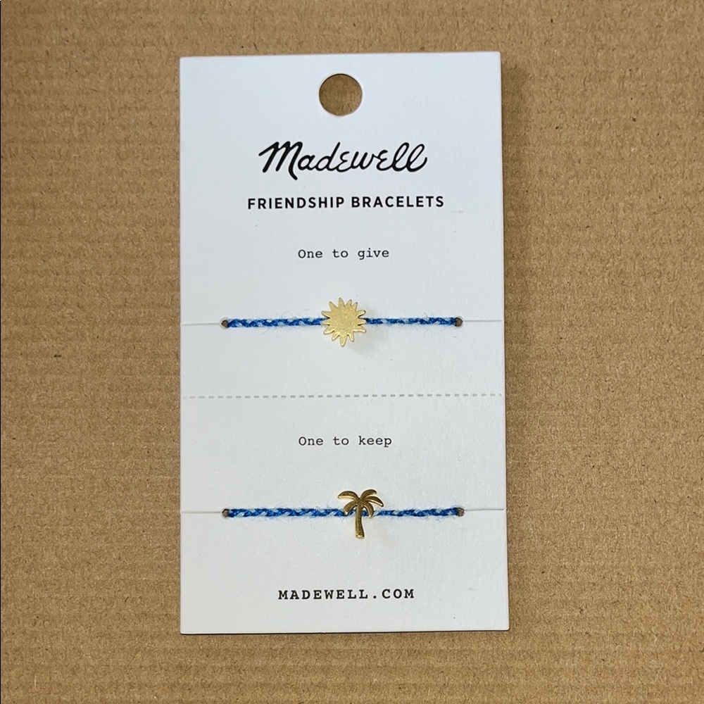 Madewell Blue Sun and Palm Tree Friendship Bracelets - NWT